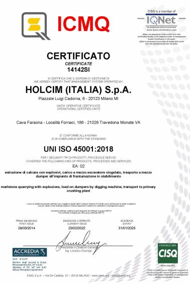certificato iso 45001 14142si holcim italia faraona 31 01